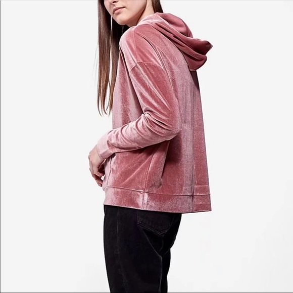 💖Dusty Rose Pink Velvet Hoodie / Sweatshirt - Picture 2 of 7